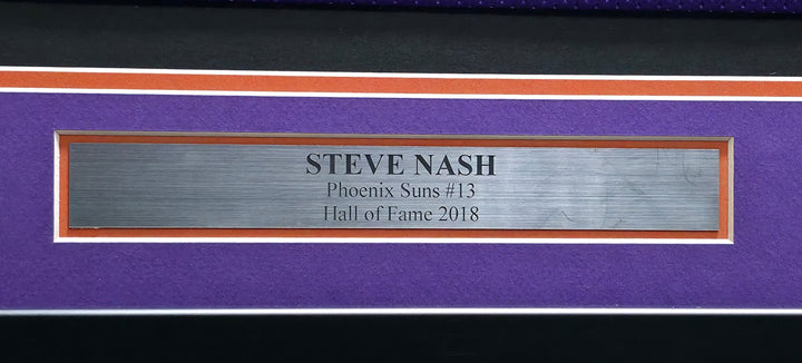 Phoenix Suns Steve Nash Signed Framed Purple Jersey Beckett BAS Witness