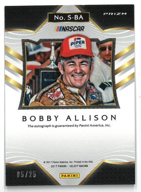 Bobby Allison signed 2017 Panini Select Racing NASCAR On Card Auto #S-BA- 05/25