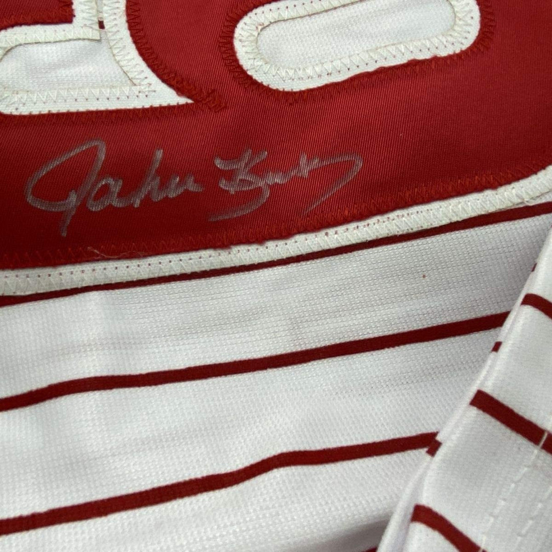 Autographed/Signed JOHN KRUK Philadelphia Pinstripe Jersey JSA COA Auto