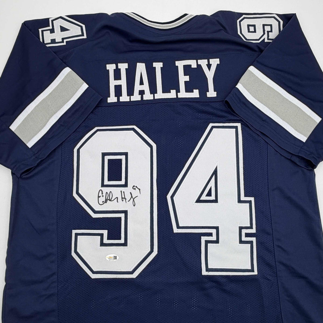 Autographed/Signed Charles Haley Dallas Blue Football Jersey JSA COA