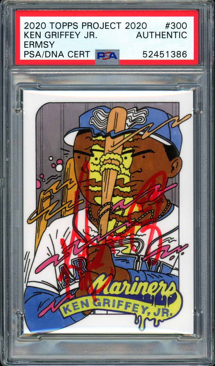 Ken Griffey Jr. Auto Topps Project 2020 Ermsy Card 300 Mariners 24 #1/1 PSA/DNA