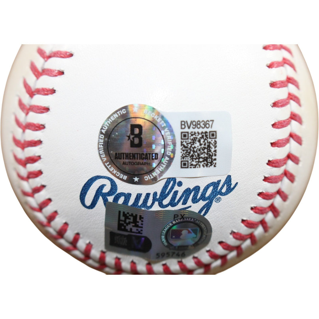 Christian Yelich Signed Milwaukee Brewers OML Baseball 18 NL MVP Beckett 56296