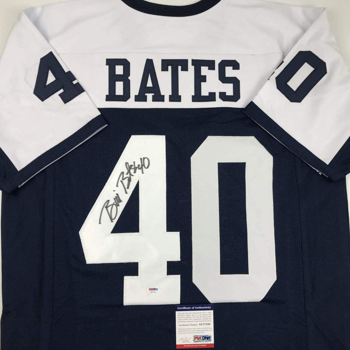 Autographed/Signed Bill Bates Dallas Thanksgiving Day Jersey PSA/DNA CO