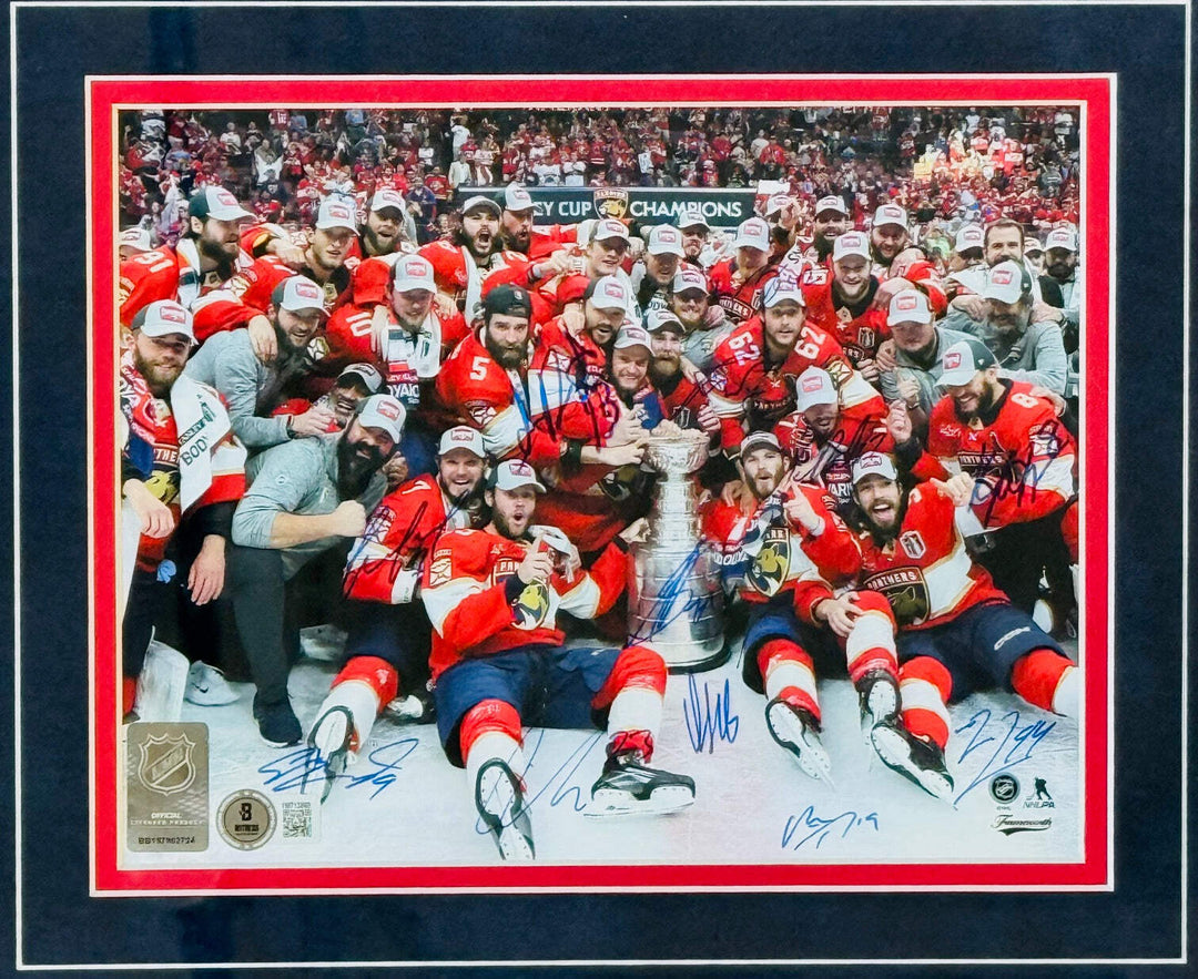 Florida Panthers Multi Signed 2024 Stanley Cup Champions 8x10 Framed Photo (Beck