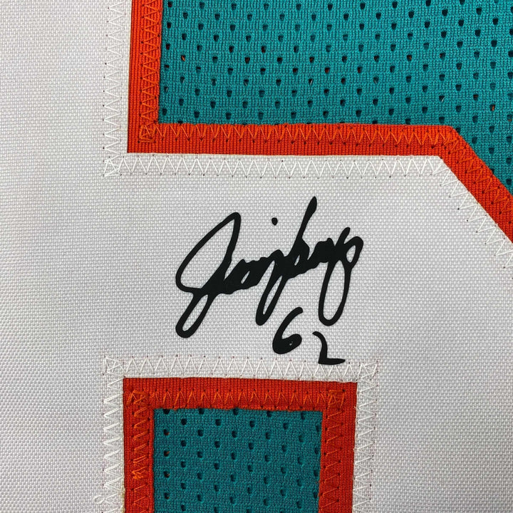 Facsimile Autographed Jim Langer Miami Teal Reprint Jersey Size Men's XL