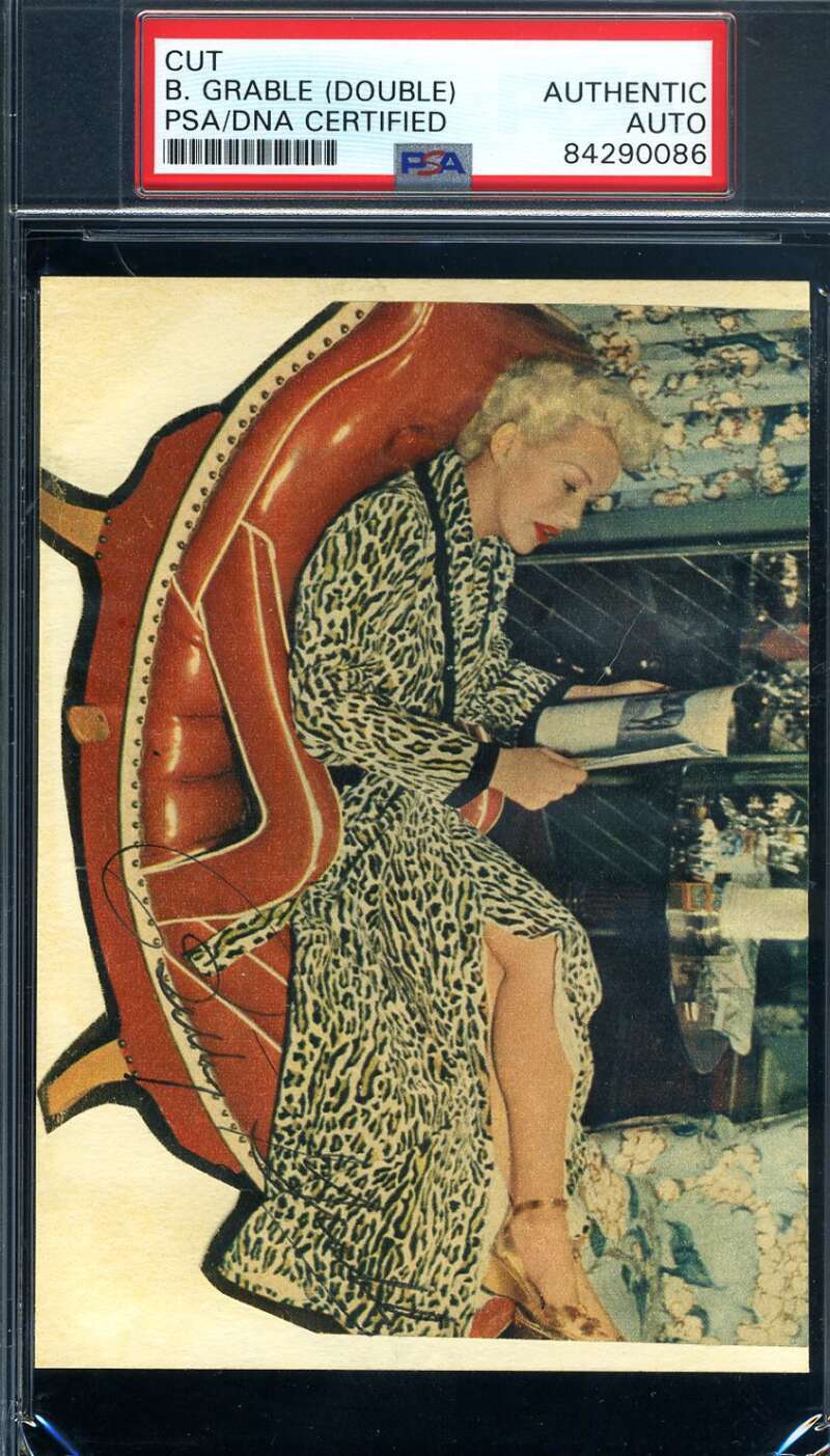 Betty Grable PSA DNA Coa Signed Twice 1950`s Photo Autograph