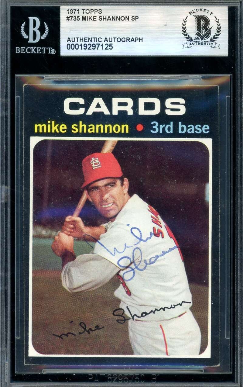 Mike Shannon Beckett BAS Signed 1971 Topps High Number Autograph
