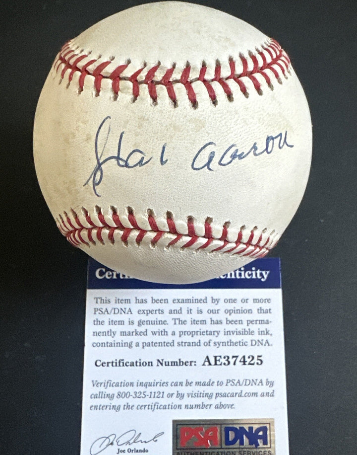 Hank Aaron Signed Official Nl Baseball PSA Bold Mint Hof Autograph Psa Coa