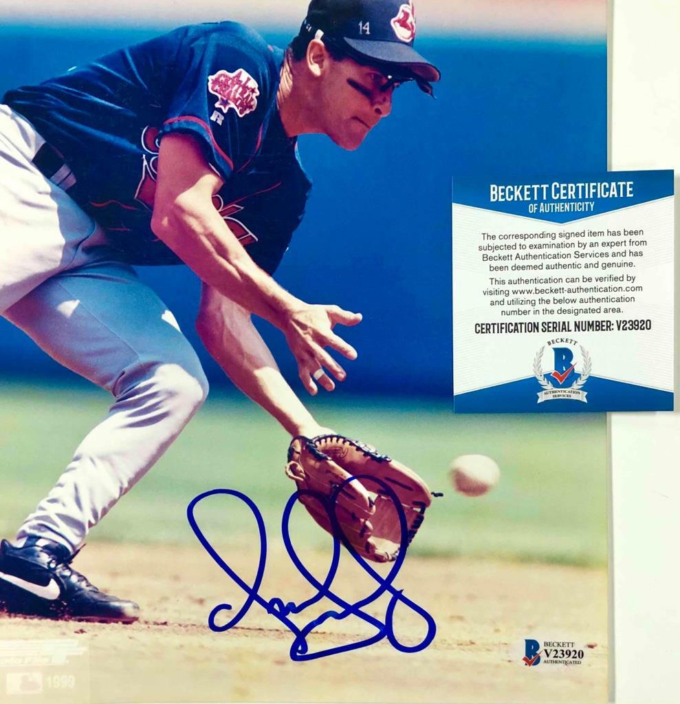 Omar Vizquel autograph Cleveland Indians signed MLB 8x10 photo BAS COA Beckett