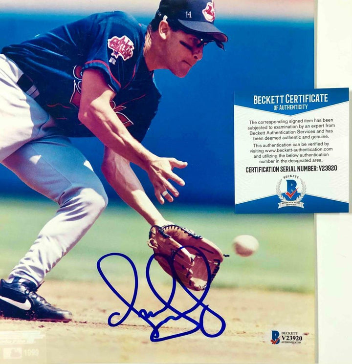 Omar Vizquel autograph Cleveland Indians signed MLB 8x10 photo BAS COA Beckett