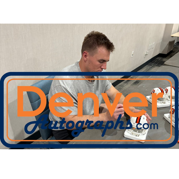 Bo Nix Autographed Denver Broncos 2023 ALT Mini Helmet Beckett Witness 57281