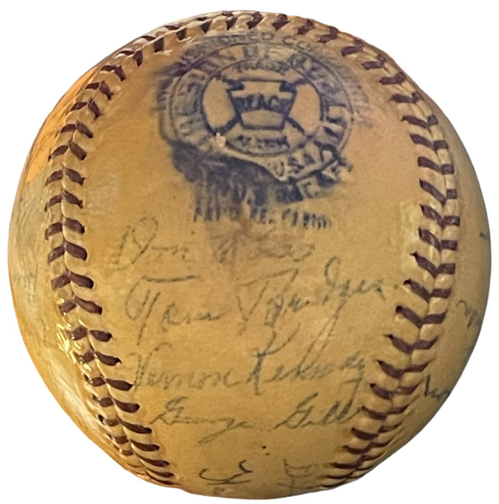 1938 Tigers Team Signed Reach OAL Baseball 24 Sigs Hank Greenberg/D. Walker  COA