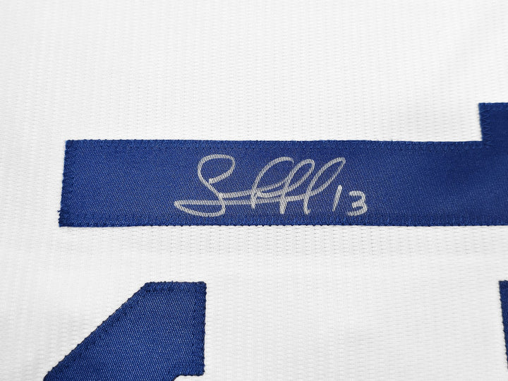 Kansas City Royals Salvador Perez Signed White Nike Jersey Size XL Beckett Wit