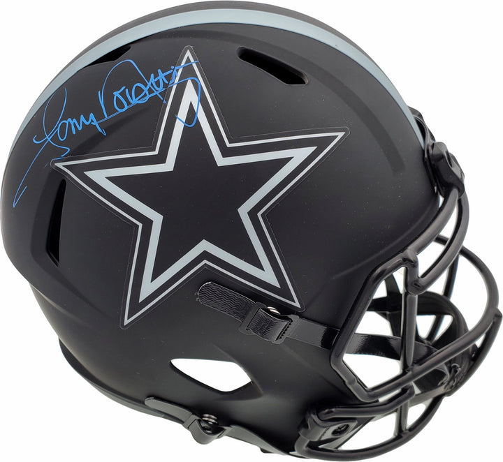 Tony Dorsett Signed Eclipse Black Cowboys Full Size Speed Replica Helmet Beckett