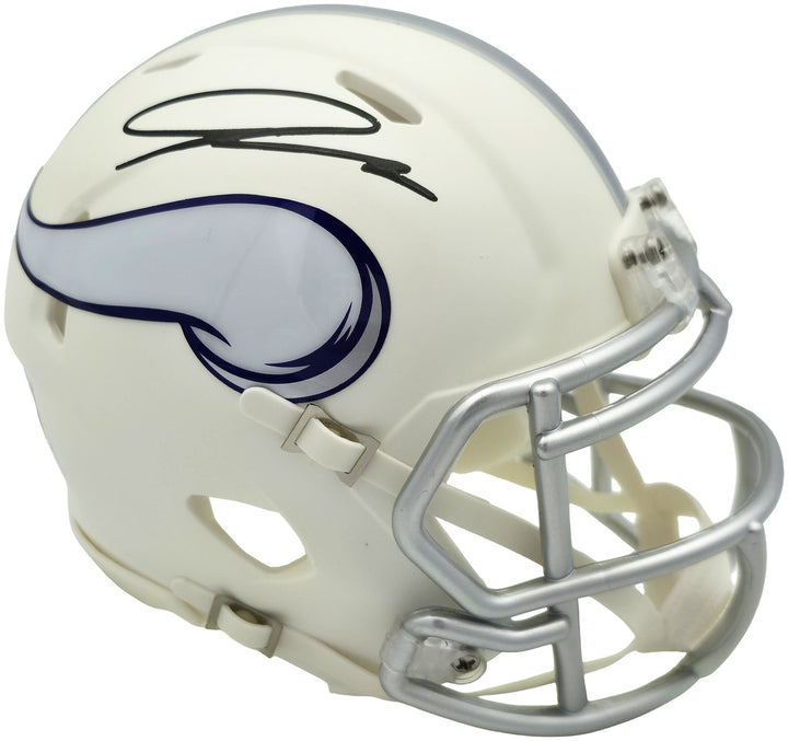 Jordan Addison Auto Vikings White 2024 Alternate Speed Mini Helmet Beckett