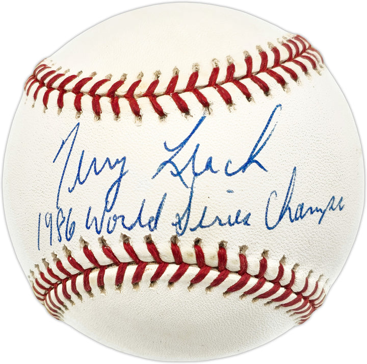Terry Leach Signed NL Baseball New York Mets "1986 WS Champs" Beckett #BN14965