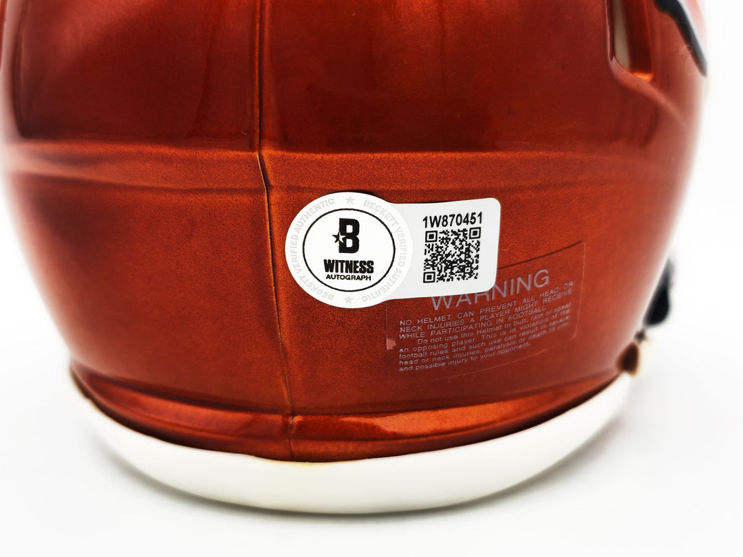 Richard Dent Signed Bears Flash Orange Speed Mini Helmet "HOF 11" Beckett Wit