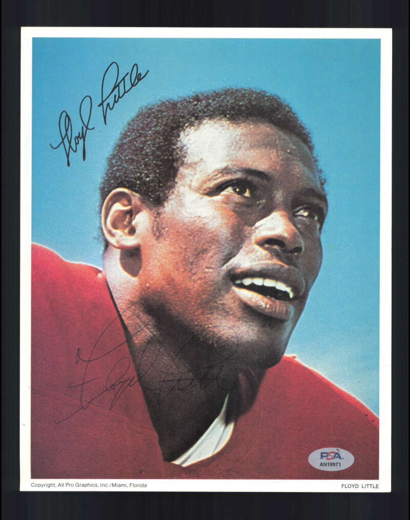 Floyd Little PSA DNA Signed  Vintage 8x10 Photo Autograph
