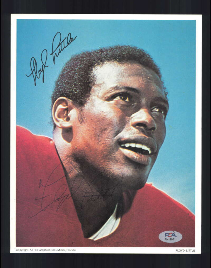 Floyd Little PSA DNA Signed  Vintage 8x10 Photo Autograph