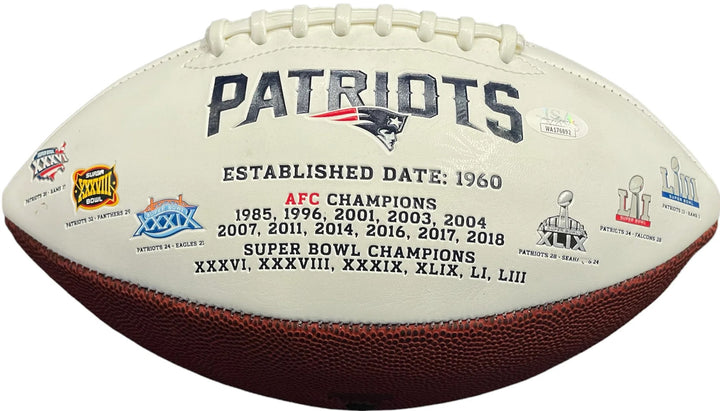 Kevin Faulk "3x SB Champ" Autographed New England Patriots White Panel Football