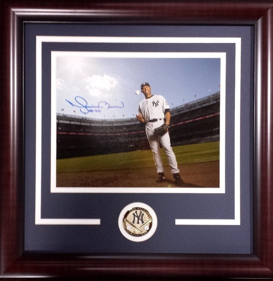 Mariano Rivera yankees  SIGNED Framed 8x10 Photo w/coin Insc #42 auto cbm coa