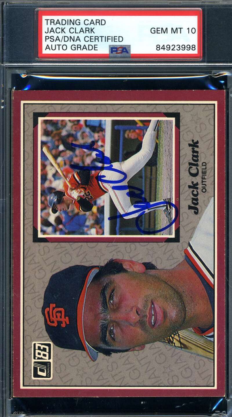 Jack Clark Gem Mint 10 PSA DNA Signed 1983 Donruss Action All Stars Autograph