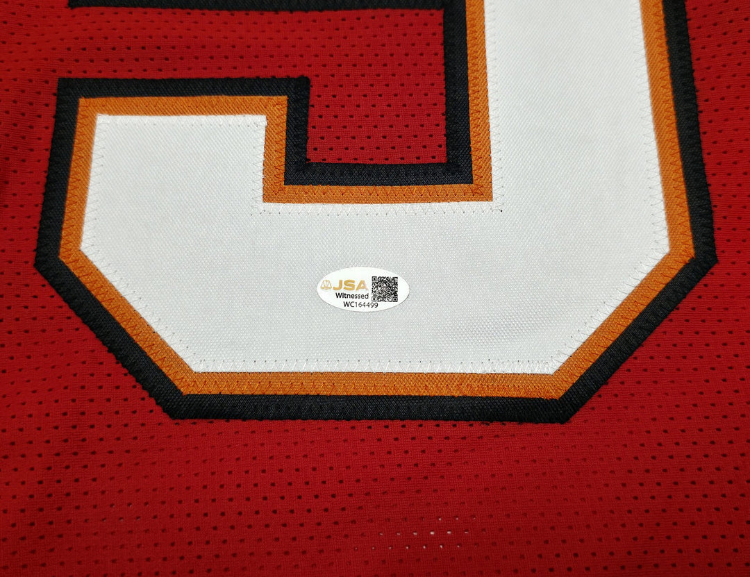 Tampa Bay Buccaneers Tez Johnson Signed Red Jersey JSA Witness