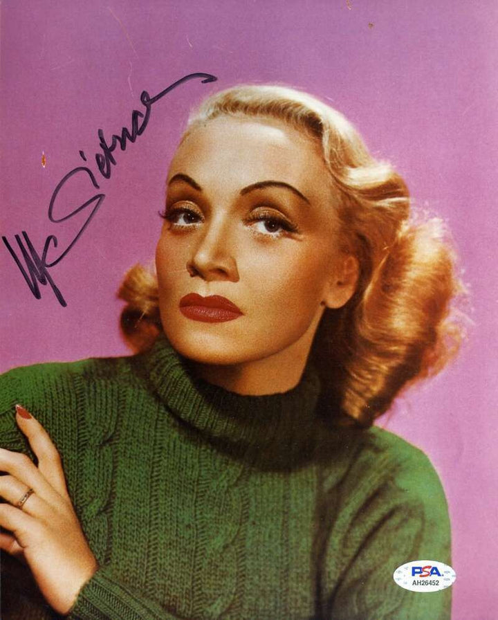 Marlene Dietrich PSA DNA Coa Signed 8x10 Photo Autographed