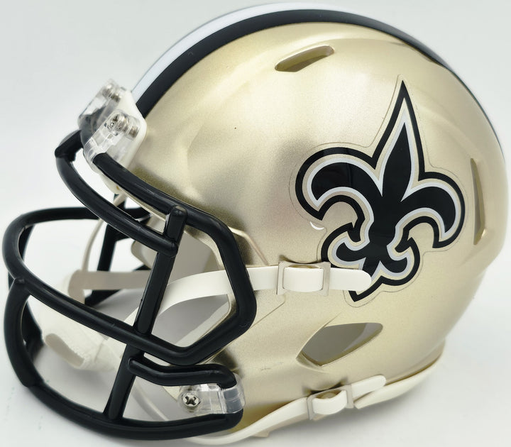 Ricky Williams Signed New Orleans Saints Gold Speed Mini Helmet JSA