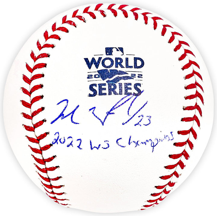 Michael Brantley Signed 2022 WS Logo MLB Baseball Astros Beckett Wit