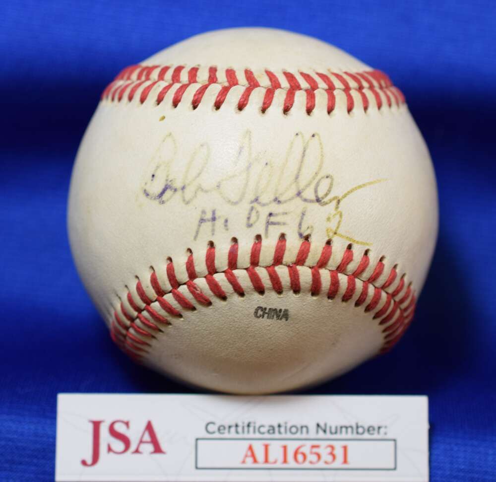 Bob Feller HOF 62 JSA COA Autograph Minor League Signed Baseball