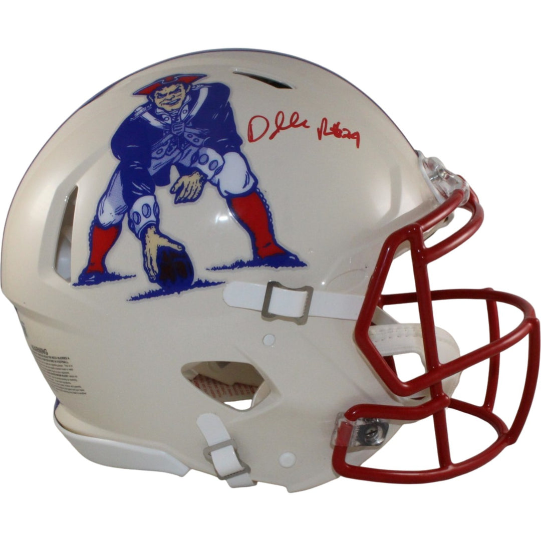Darrelle Revis Autographed New England Patriots Pro Retro Helmet Beckett 56470