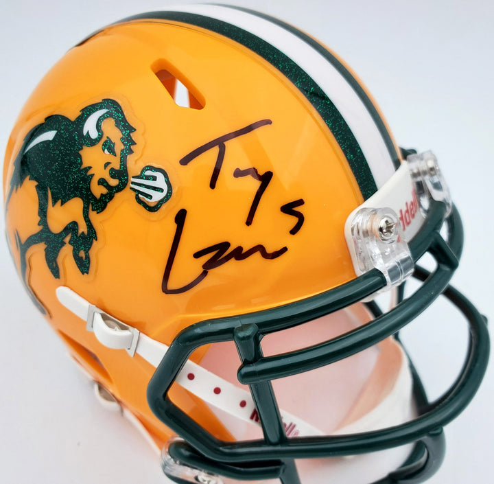 Trey Lance Signed North Dakota State Bison Speed Mini Helmet Beckett BAS