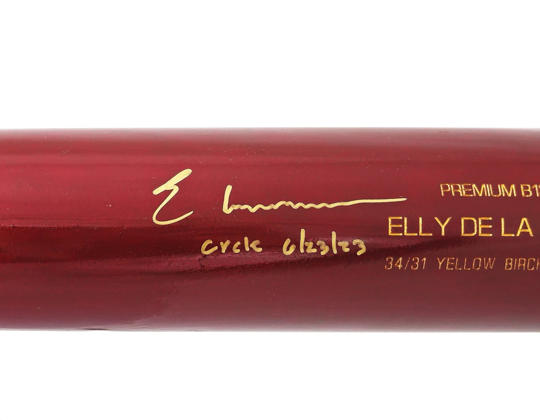 Elly De La Cruz Auto Reds B45 Player Model Baseball Bat Cycle 6/23/23 Beckett