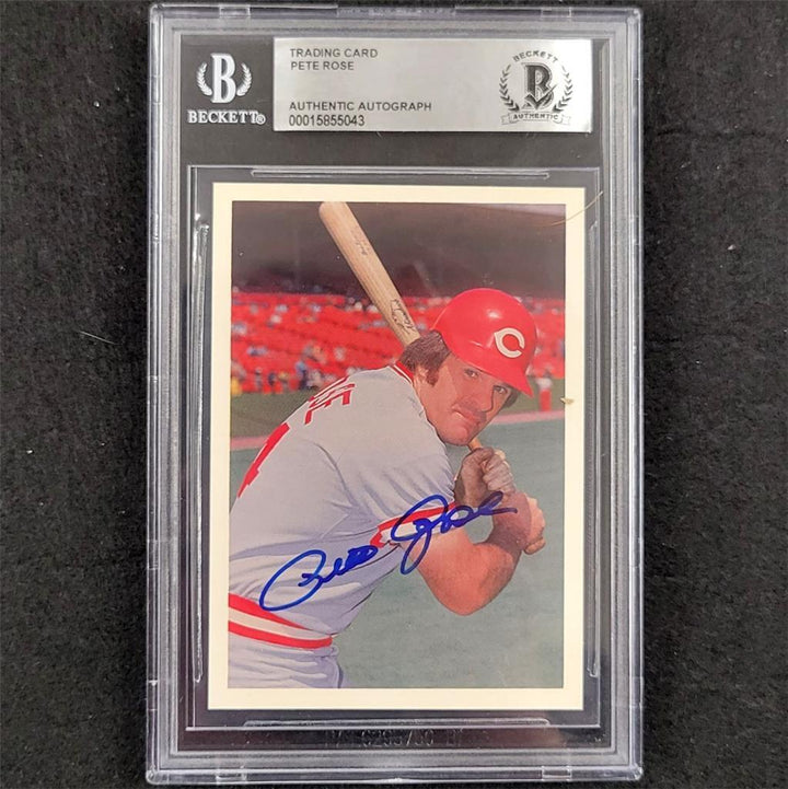 Pete Rose signed 1985 Cincinnati Reds Baseball Trading Card auto BAS autograph