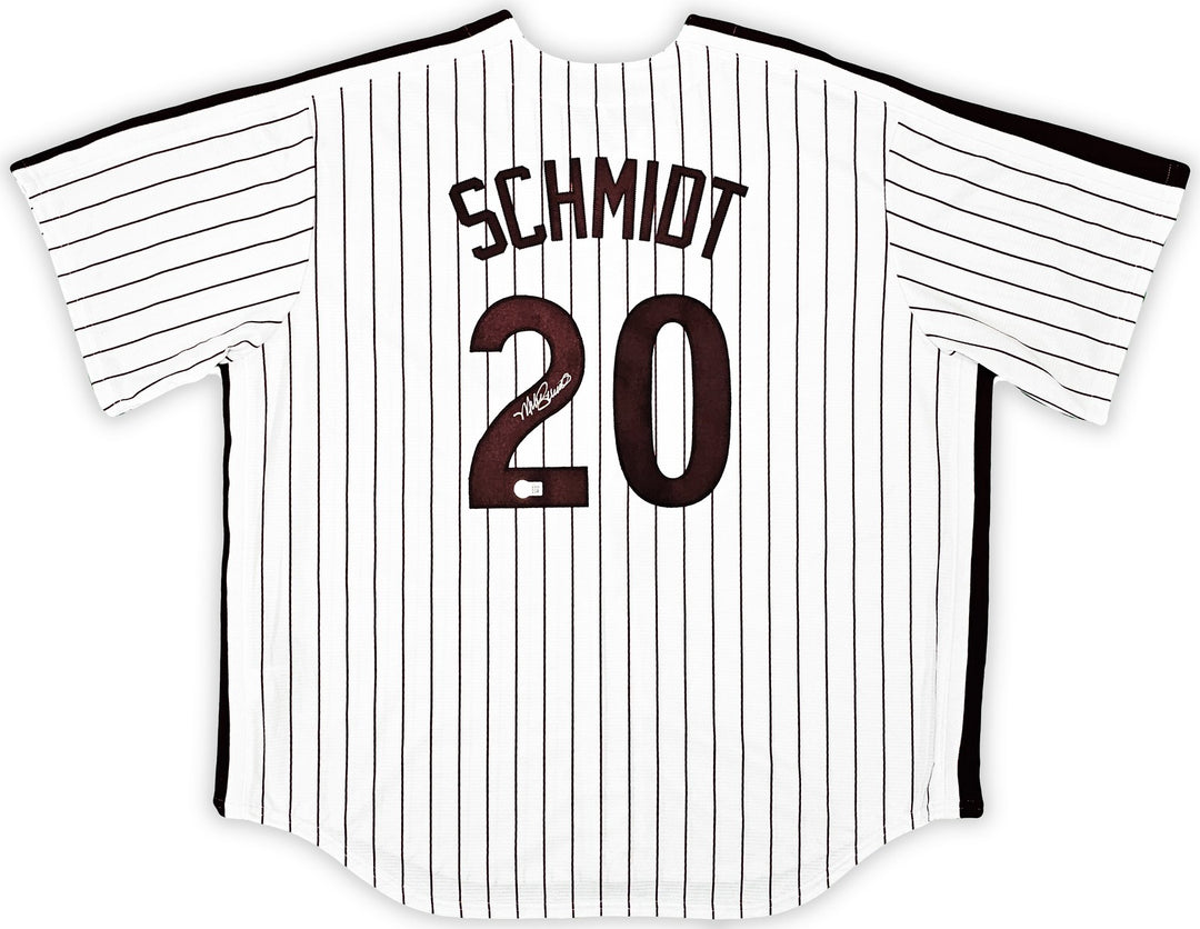 Phillies Mike Schmidt Auto White Nike Cooperstown Collection Jersey Sz XXL BAS