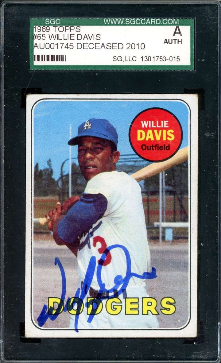 Willie Davis SGC Coa Signed 1969 Topps Autograph