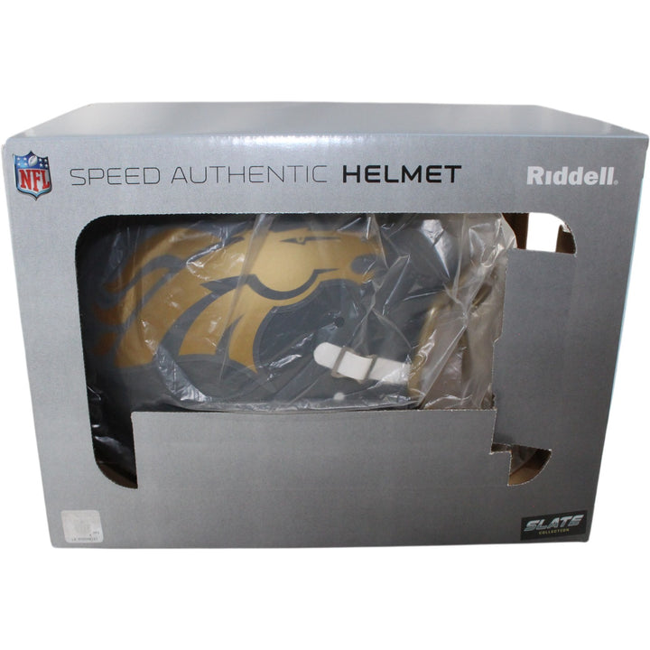 Bo Nix Autographed Denver Broncos Authentic Slate Helmet Beckett Witness 55116