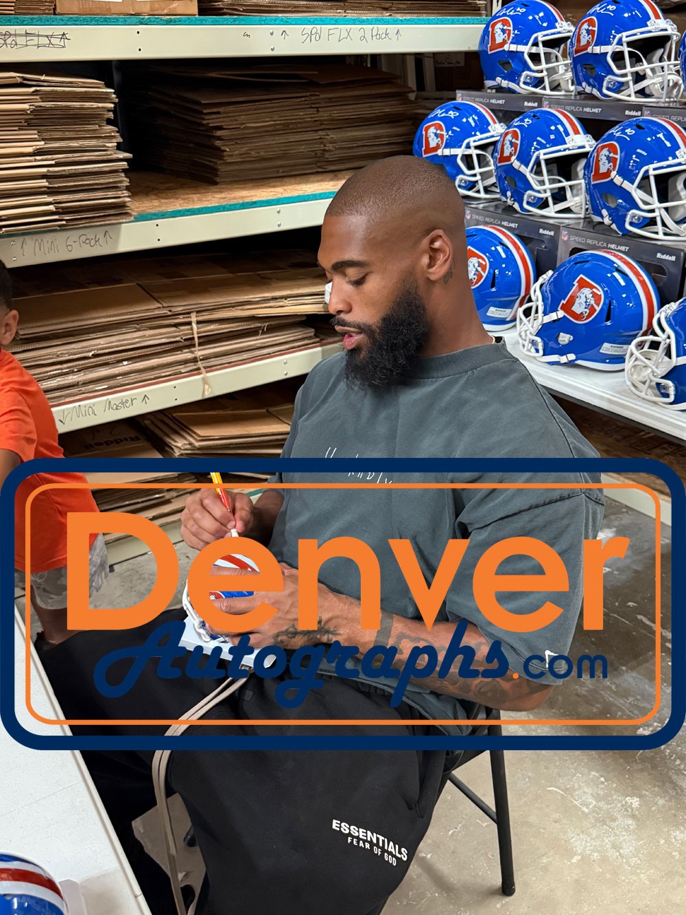 Jonathon Cooper Autographed Denver Broncos Mini Helmet TB Beckett Witness 52839