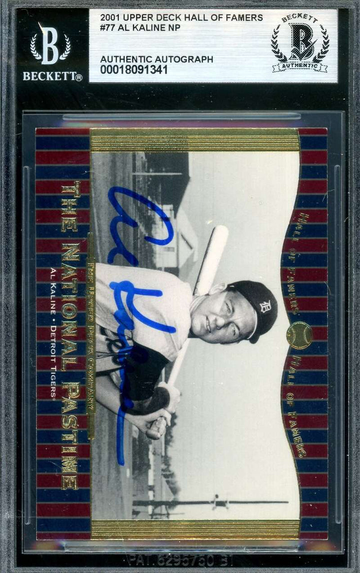 Al Kaline Beckett BAS Signed 2001 Upper Deck Hall of Famers Autograph