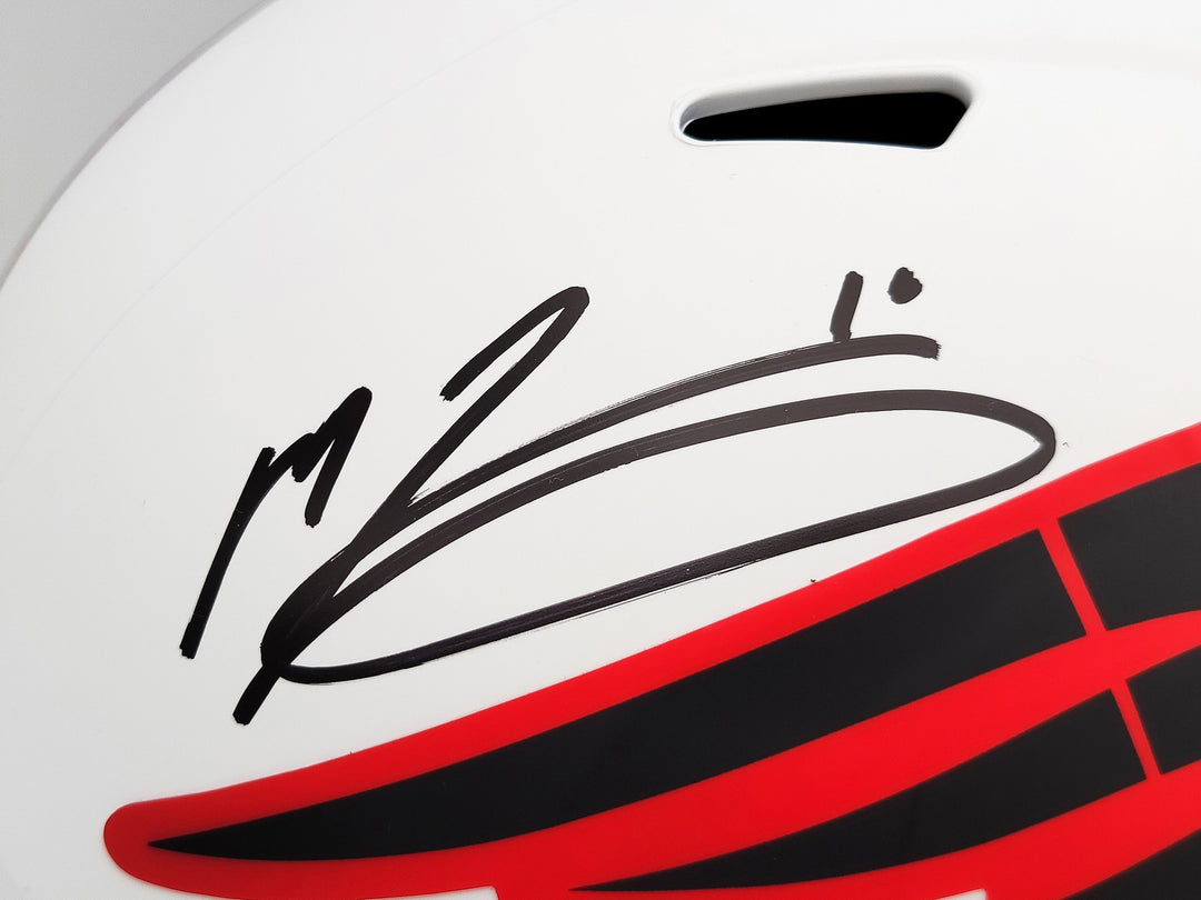 Mac Jones Auto Patriots Lunar Eclipse White Full Size Rep Speed Helmet Beckett