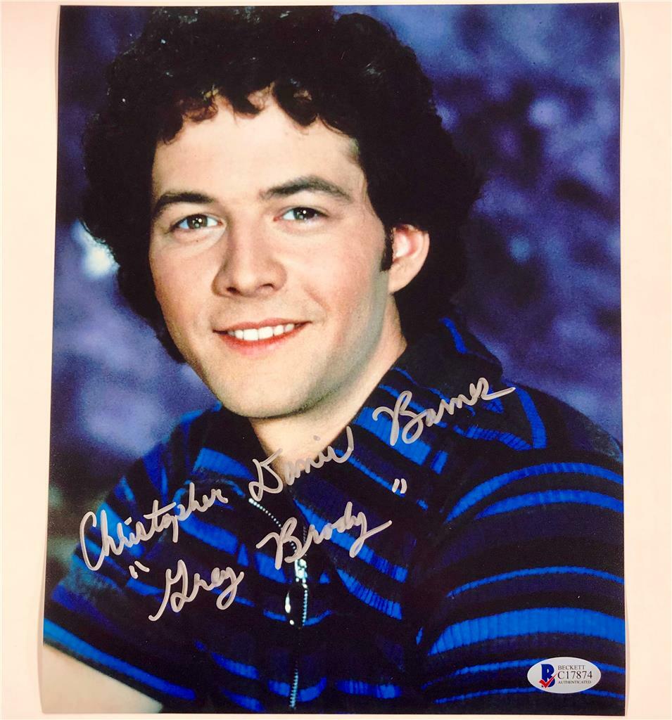 CHRISTOPHER DANIEL BARNES signed "GREG BRADY" Bunch 8x10 Photo ~ Beckett BAS COA
