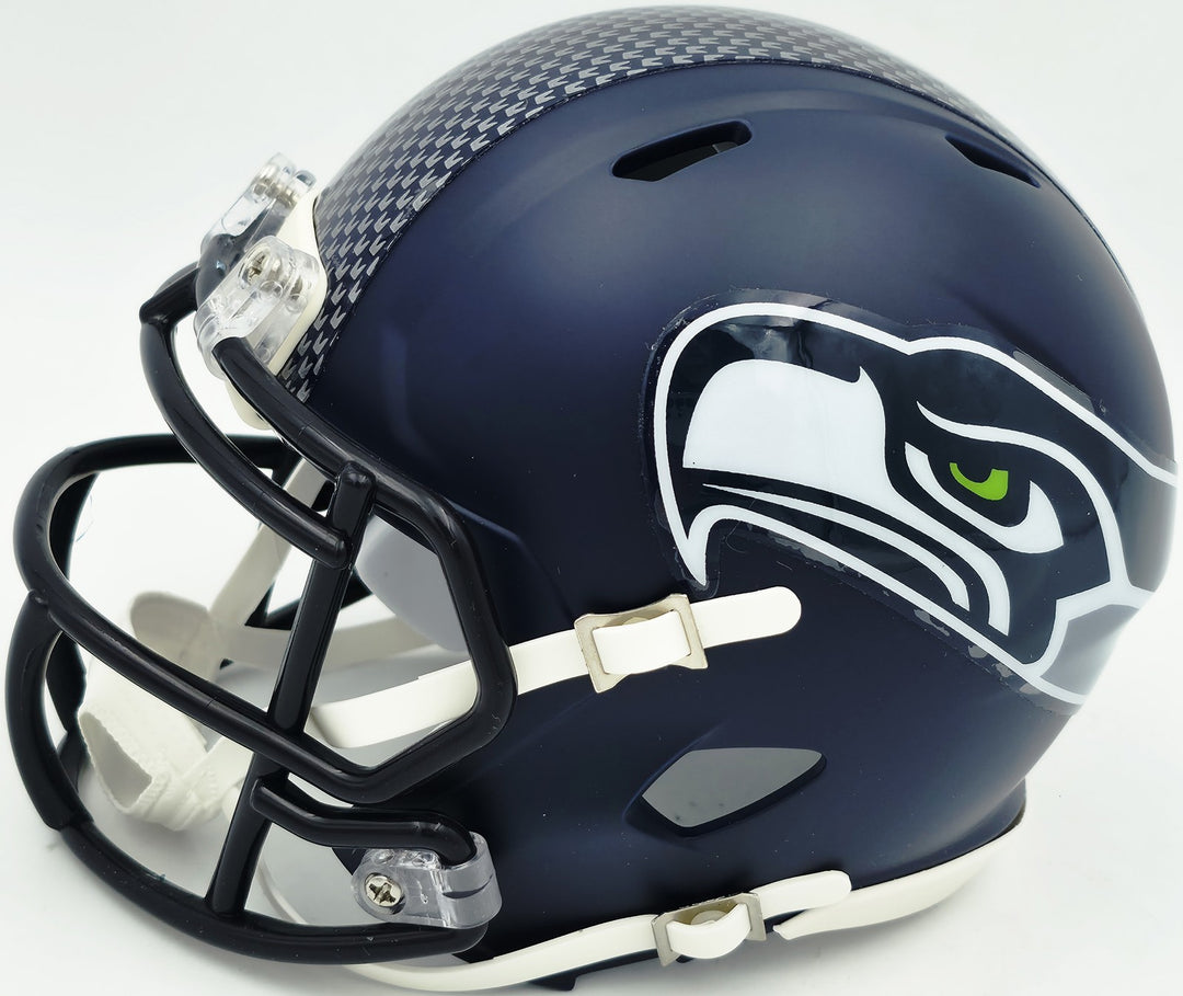 Abraham Abe Lucas Signed Seattle Seahawks Blue Speed Mini Helmet MCS Holo