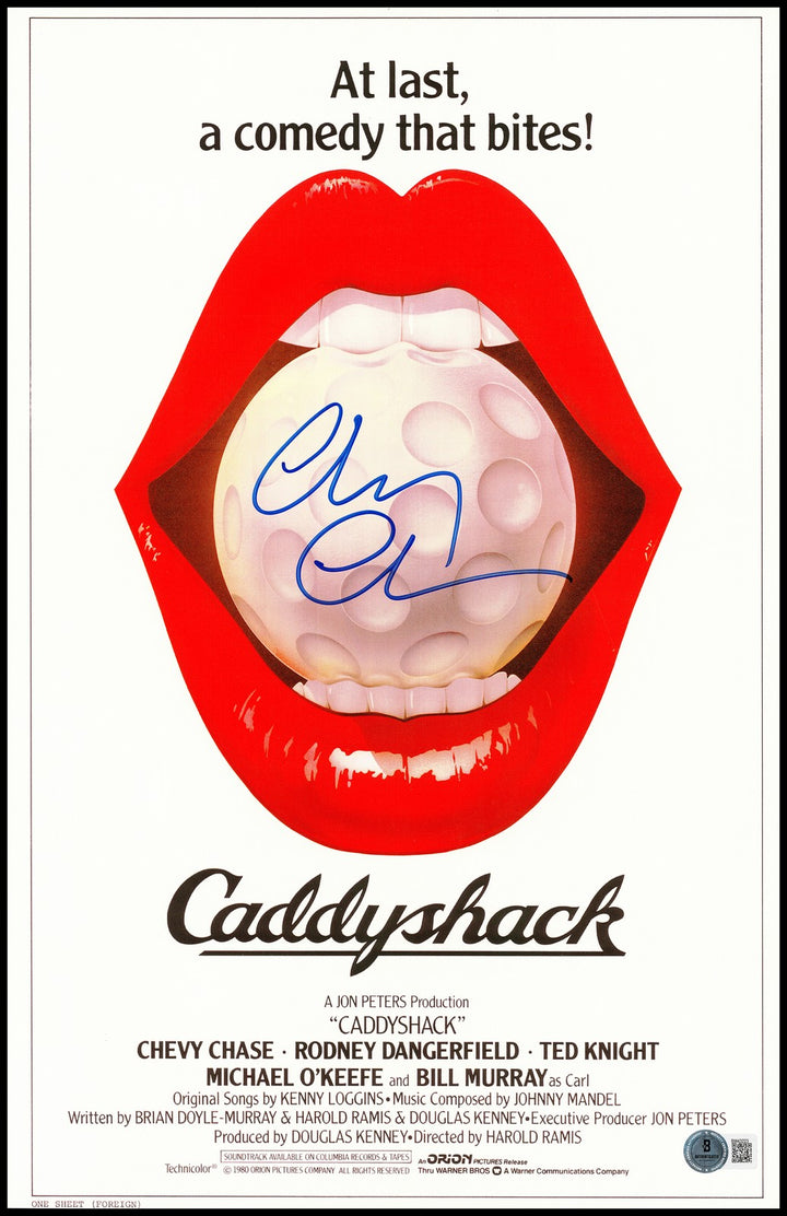 Chevy Chase Autographed Signed Caddyshack 11x17 Movie Poster Beckett