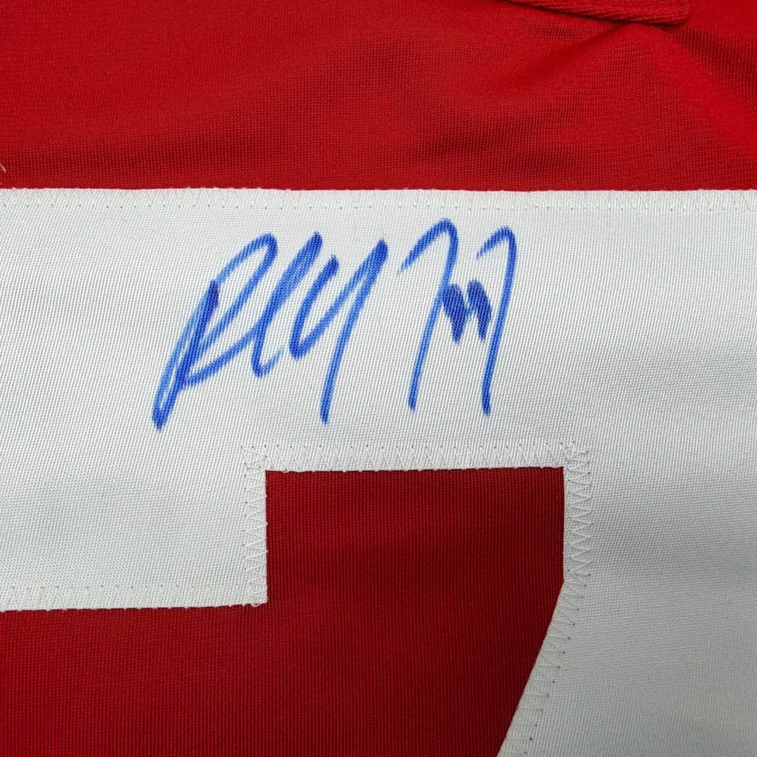Autographed/Signed Paul Coffey Detroit Red Hockey Jersey Beckett BAS COA