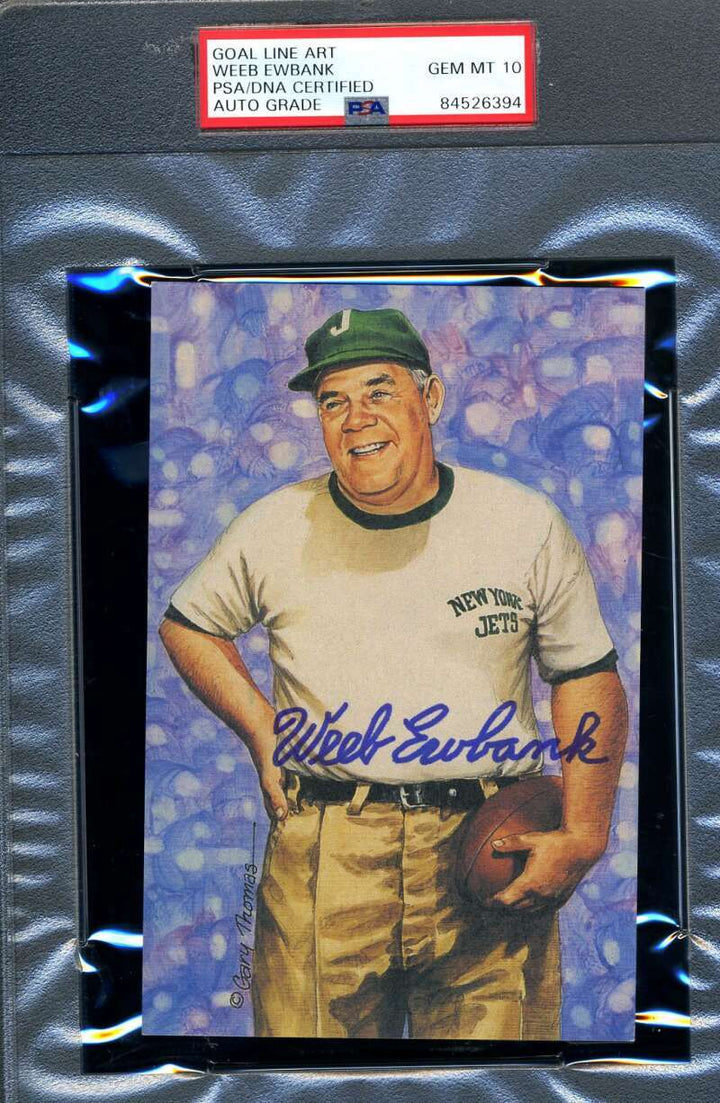 Weeb Ewbank Gem Mint 10 PSA DNA Slab Signed Goal Line Art Card Autograph GLAC