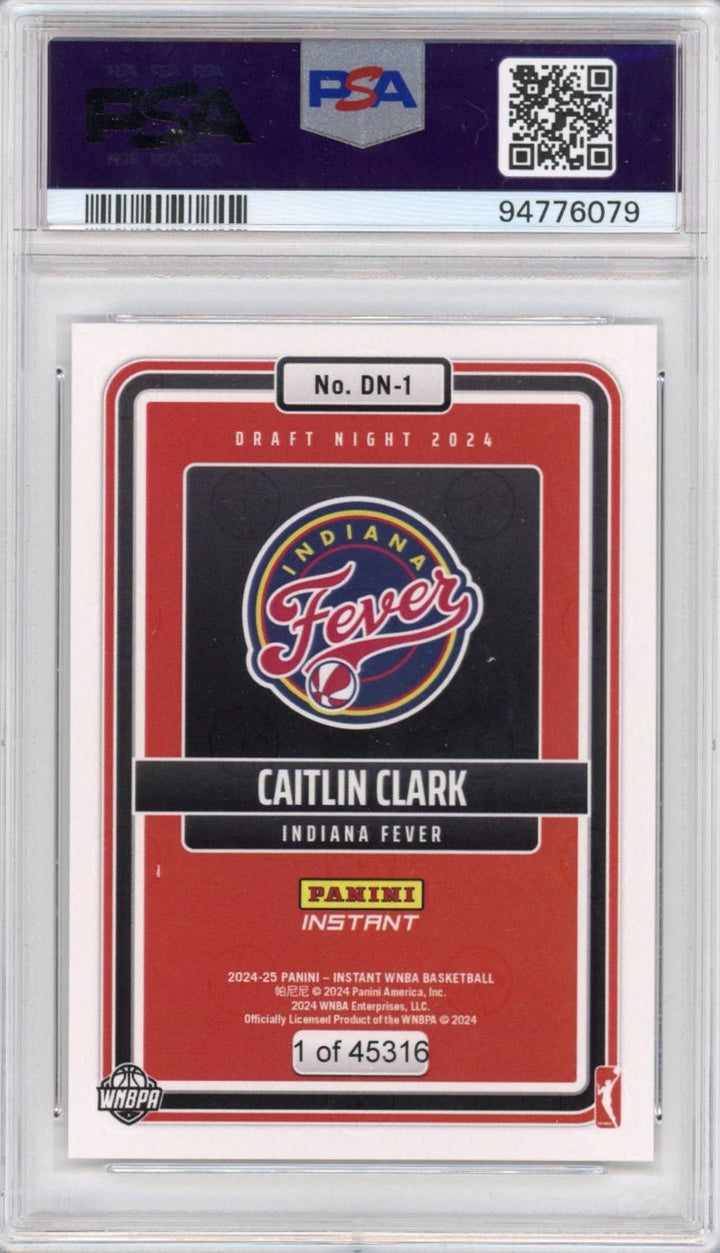Graded 2024 Panini Instant WNBA Caitlin Clark #DN1 RC Card PSA 10