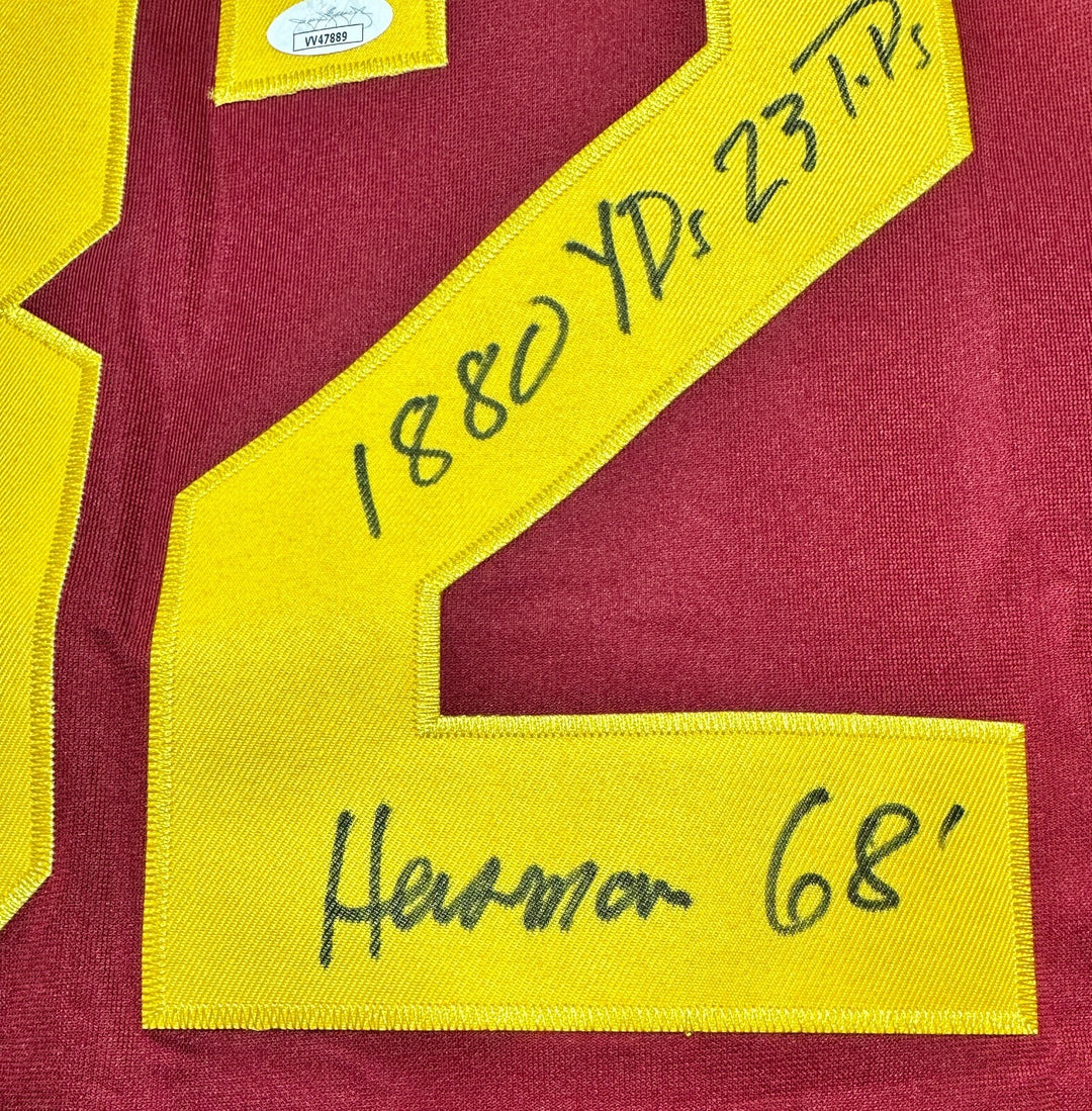 OJ Simpson Signed Inscribed "Heisman" USC Trojans Jersey JSA COA O.J. Autograph