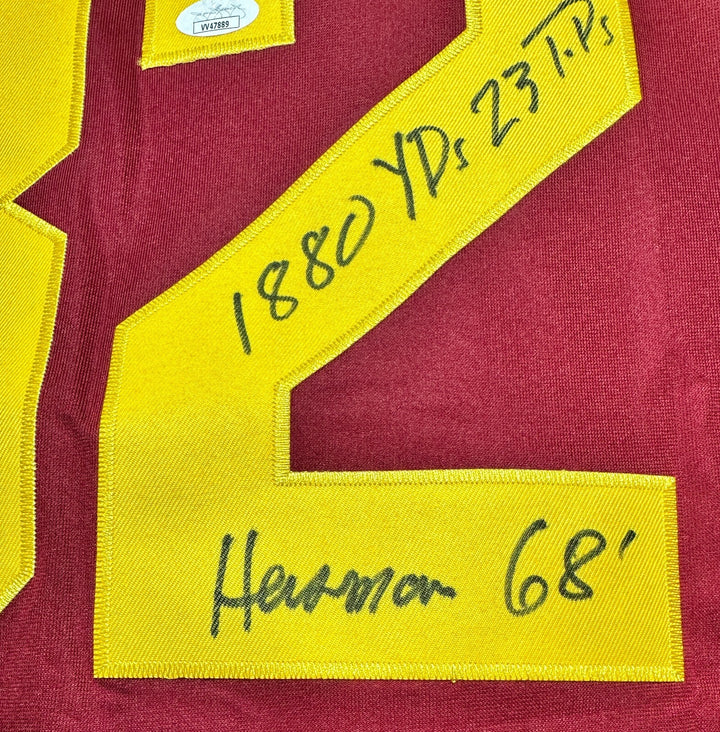 OJ Simpson Signed Inscribed "Heisman" USC Trojans Jersey JSA COA O.J. Autograph