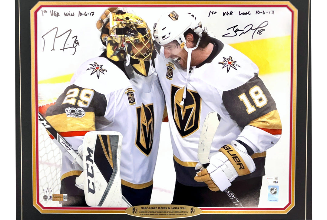 Marc-Andre Fleury James Neal Signed 1st Game Vegas Golden Knights 16x20 Photo